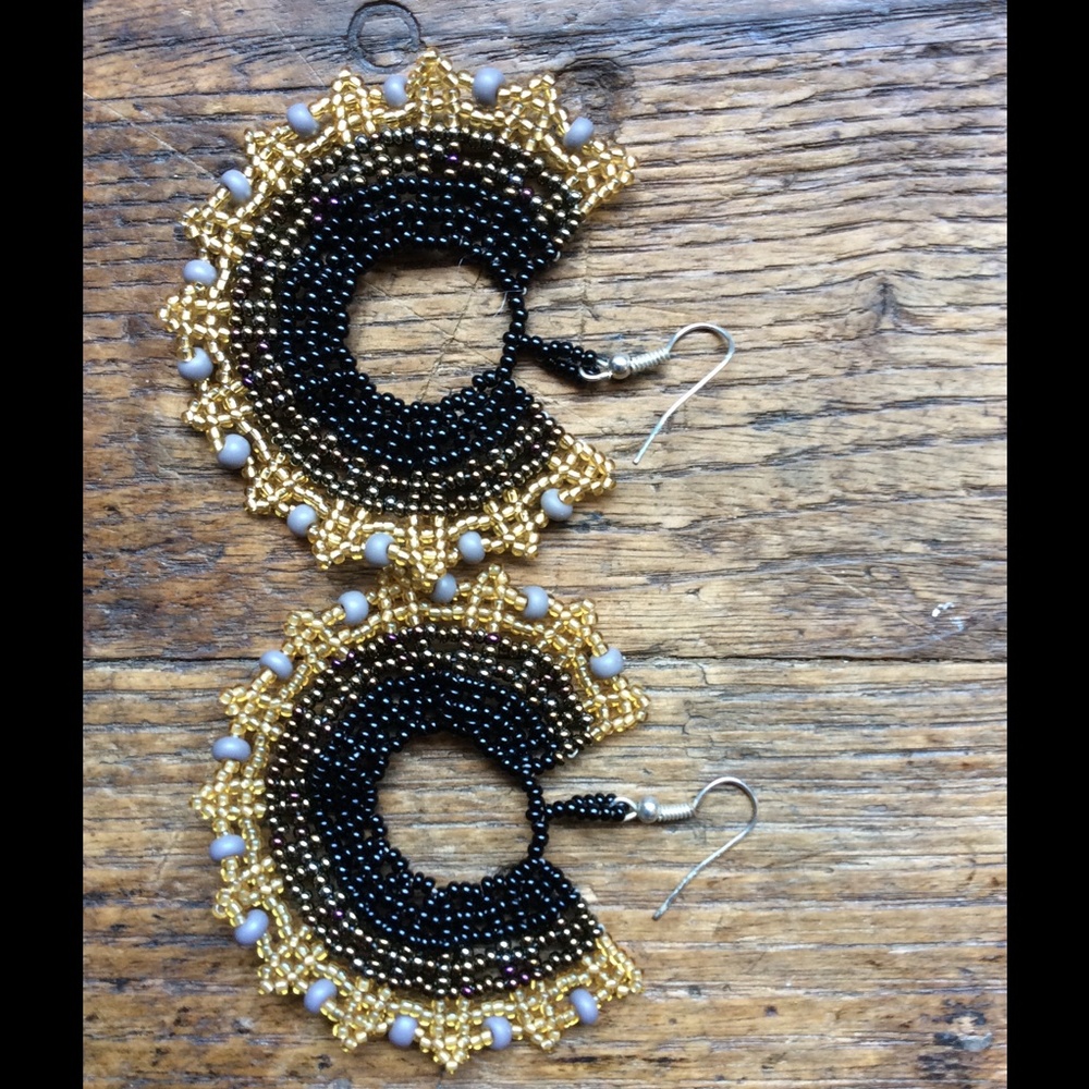 Demeters Golden Grain Beaded Earrings NEW - Picture 7 of 7